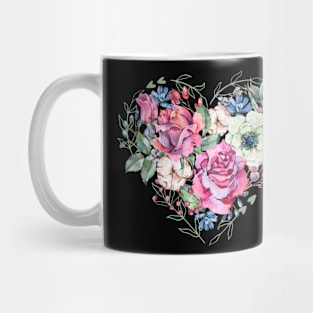 floral heart Mug